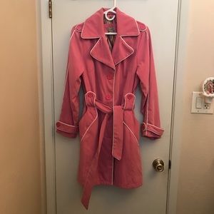 Pink Lined & Belted Coat